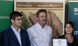 Agrarreferent LHStv. Martin Gruber, Michael Triebel, Küchenleitung Küche WAIERN der Diakonie de La Tour, Martina Michorl, Leitung Gastronomie und Service Diakonie de La Tour