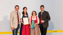 Präsident Seigfried Huber, LK-Kärnten, Regine Grutschnig, Wirtschaftsleitung BZ Litzlhof, Klaudia Pirker, Schulleitung BZ Litzlhof, LHSt. Martin Gruber, Landesregierung Kärnten