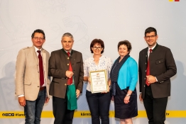 Präsident Siegfried Huber, Lk-Kärnten, Abt.V. Ing. Barbara Hasenbichler,LFS Buchhof, Sabine Vallant, LFS Buchhof, LHSt. Martin Gruber, Landesregierung Kärnten 